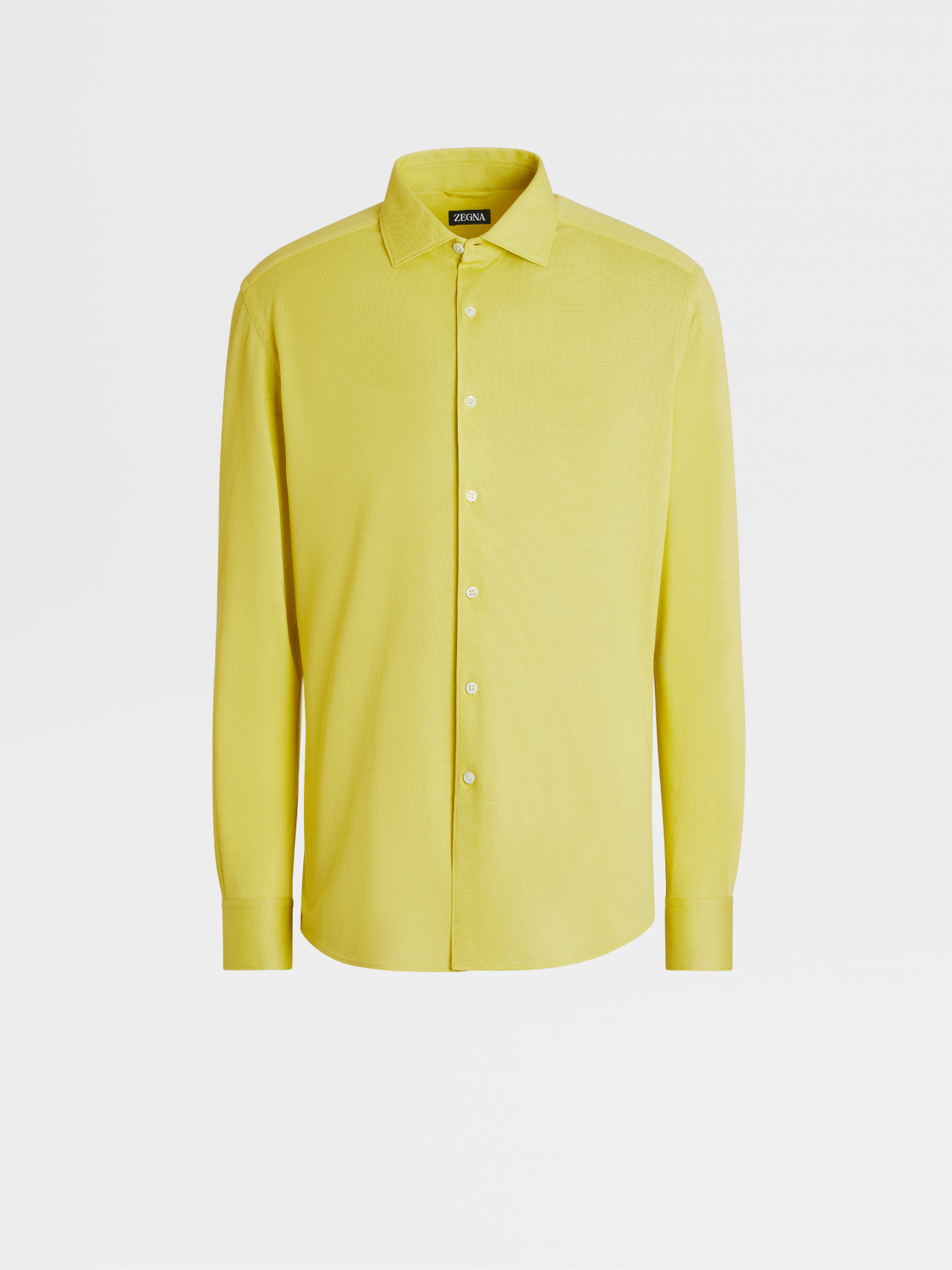 黄色棉质汗布面料长袖衬衫